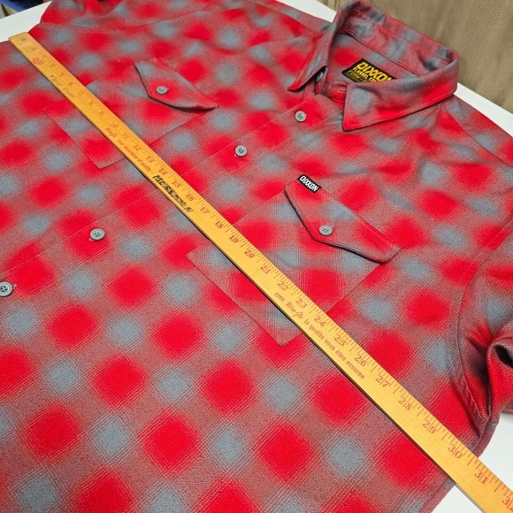 Dixxon Flannel Shirt Mens 4XL Red Gray Shadow Plaid Button Up Form and Function - Picture 8 of 11